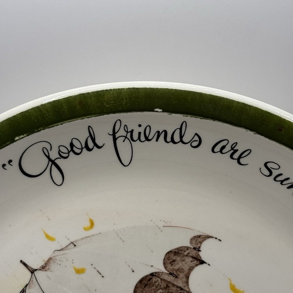 Holly Hobbie Collector Plate Vtg 1970s Good Friends Are Sunshine On A Rainy Day - Picture 2 of 8